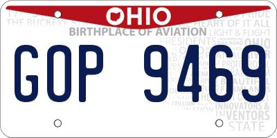 OH license plate GOP9469