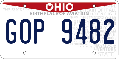OH license plate GOP9482