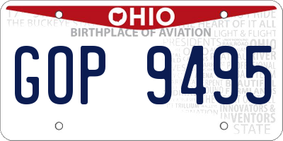 OH license plate GOP9495