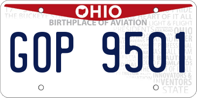 OH license plate GOP9501