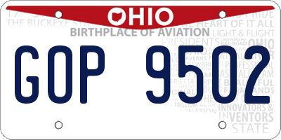 OH license plate GOP9502