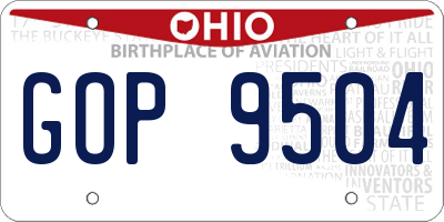 OH license plate GOP9504