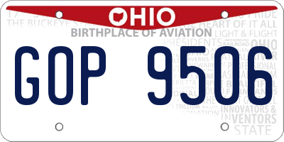 OH license plate GOP9506