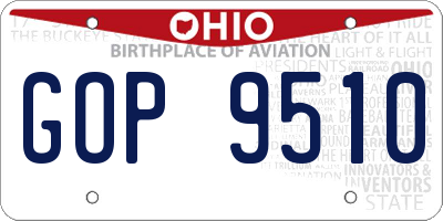 OH license plate GOP9510