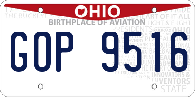 OH license plate GOP9516
