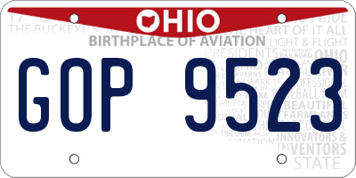 OH license plate GOP9523
