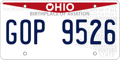 OH license plate GOP9526