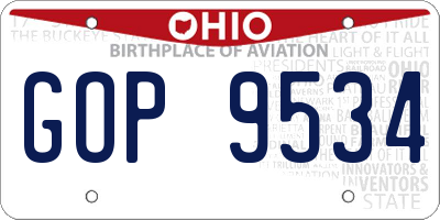 OH license plate GOP9534