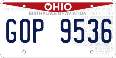 OH license plate GOP9536