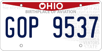 OH license plate GOP9537