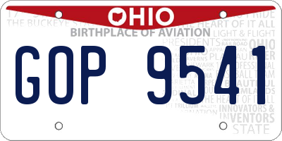 OH license plate GOP9541