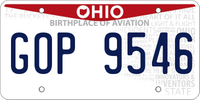 OH license plate GOP9546