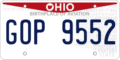 OH license plate GOP9552