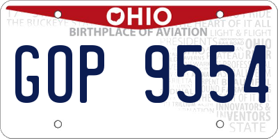 OH license plate GOP9554