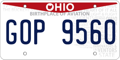 OH license plate GOP9560