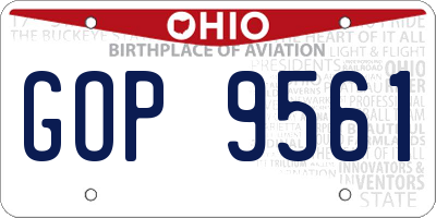 OH license plate GOP9561