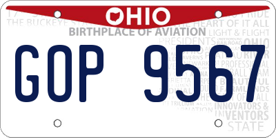 OH license plate GOP9567