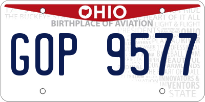 OH license plate GOP9577