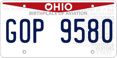 OH license plate GOP9580