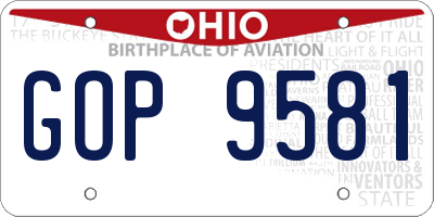 OH license plate GOP9581