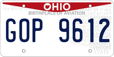 OH license plate GOP9612