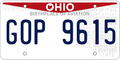OH license plate GOP9615