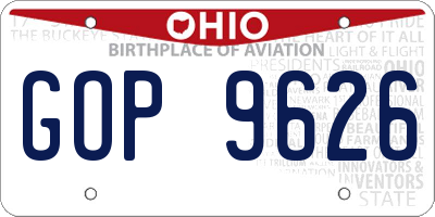 OH license plate GOP9626