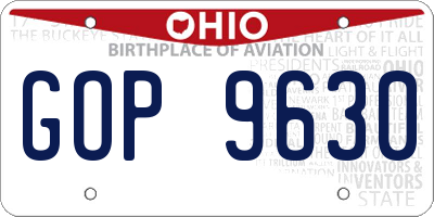 OH license plate GOP9630