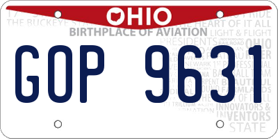 OH license plate GOP9631