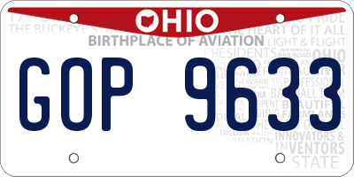 OH license plate GOP9633