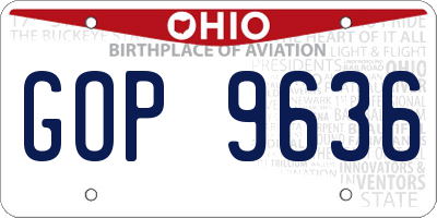 OH license plate GOP9636