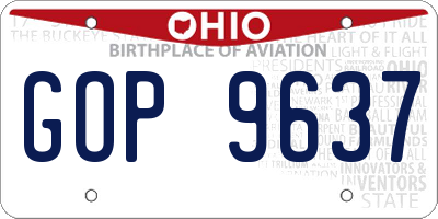 OH license plate GOP9637
