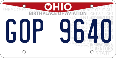 OH license plate GOP9640