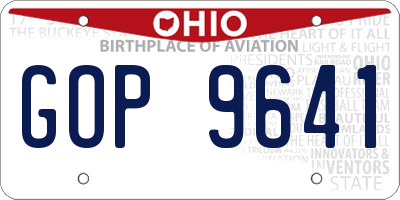 OH license plate GOP9641