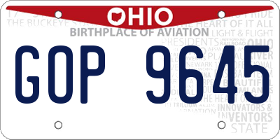 OH license plate GOP9645