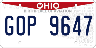 OH license plate GOP9647
