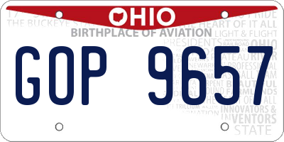 OH license plate GOP9657