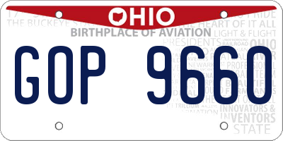 OH license plate GOP9660