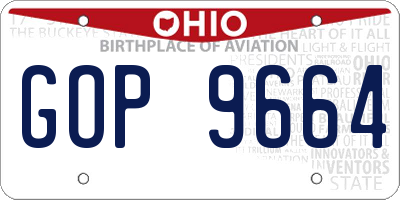 OH license plate GOP9664