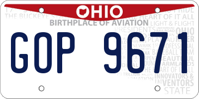 OH license plate GOP9671