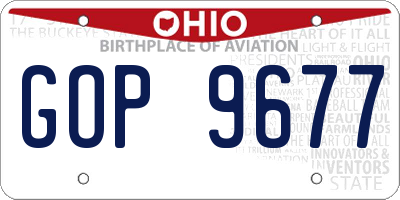 OH license plate GOP9677