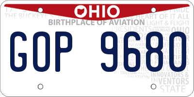 OH license plate GOP9680