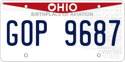 OH license plate GOP9687