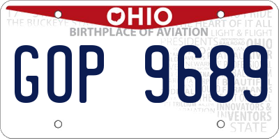 OH license plate GOP9689
