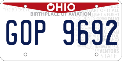 OH license plate GOP9692