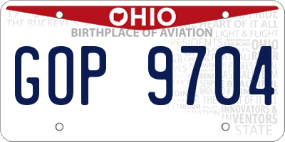 OH license plate GOP9704