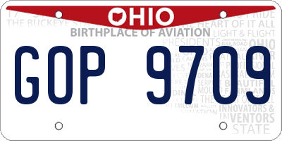OH license plate GOP9709