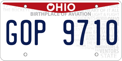 OH license plate GOP9710
