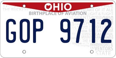OH license plate GOP9712