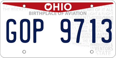 OH license plate GOP9713